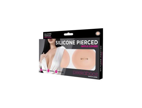 PEEKABOOS SILICONE PIERCED NIPPLE COVERS, FLESH