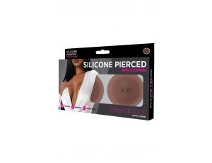 PEEKABOOS SILICONE PIERCED NIPPLE COVERS, BROWN