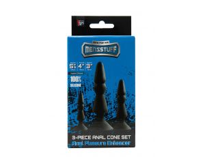 Zestaw-MENZSTUFF 3-PIECE ANAL CONE SET BLACK