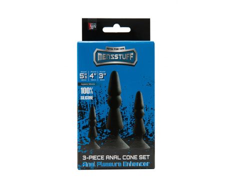 Zestaw-MENZSTUFF 3-PIECE ANAL CONE SET BLACK