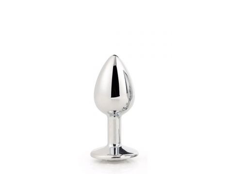 Korek analny srebrny z kamieniem Gleaming Love mały 7 cm - 2