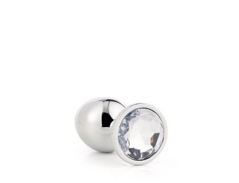 Korek analny srebrny z kamieniem Gleaming Love mały 7 cm - 5