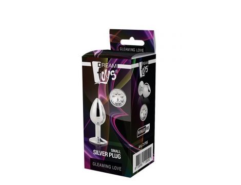 Korek analny srebrny z kamieniem Gleaming Love mały 7 cm - 3