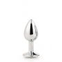 Korek analny srebrny z kamieniem Gleaming Love mały 7 cm - 3