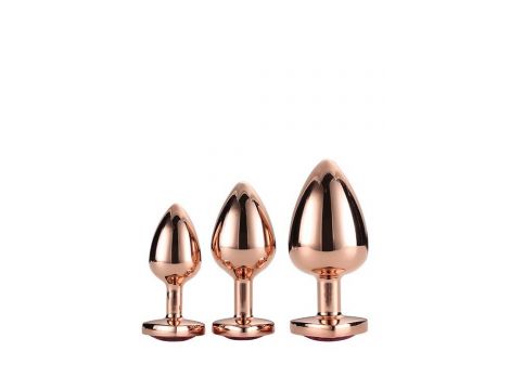 Zestaw korków analnych Gleaming Love aluminium różowe złoto