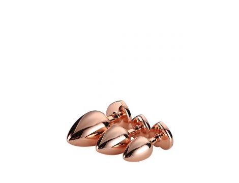 Zestaw korków analnych Gleaming Love aluminium różowe złoto - 3