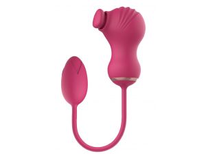 ESSENTIALS FLEXIBLE DUAL STIMULATOR AND VIBRATING EGG PINK