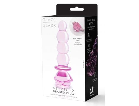 GLAZE GLASS ROSEBUD BEADED  PLUG - 3