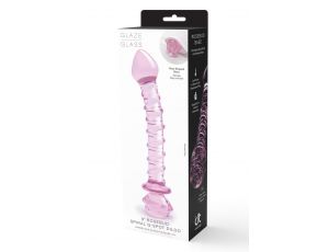 GLAZE GLASS ROSEBUD SPIRAL G-SPOT DILDO