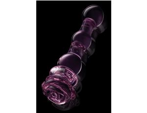 GLAZE GLASS ROSEBUD BEADED DILDO