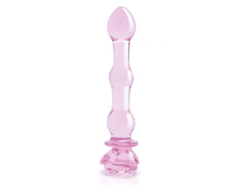 GLAZE GLASS ROSEBUD BEADED DILDO - 3