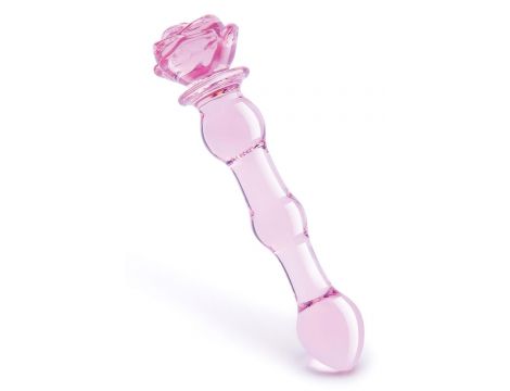 GLAZE GLASS ROSEBUD BEADED DILDO - 2