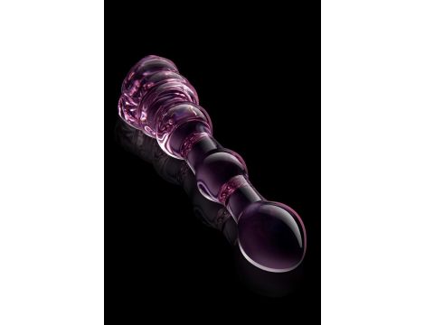 GLAZE GLASS ROSEBUD BEADED DILDO - 4