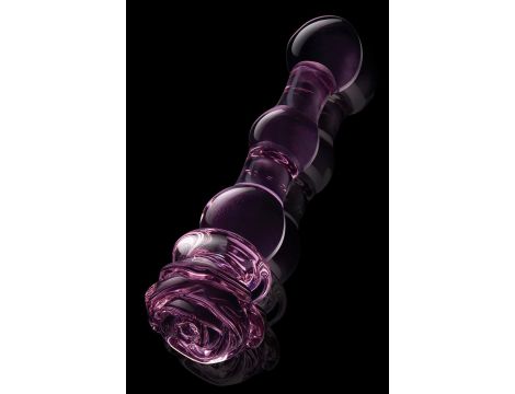 GLAZE GLASS ROSEBUD BEADED DILDO