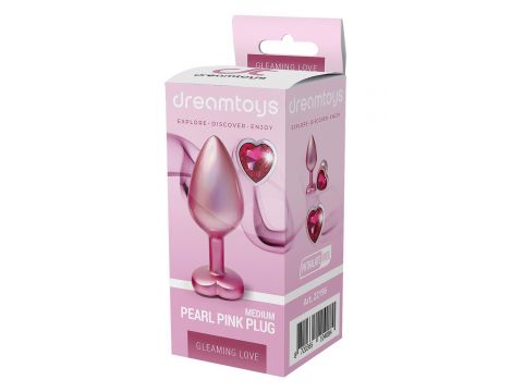 Korek analny Gleaming Love aluminium perłowy różowy medium - 2
