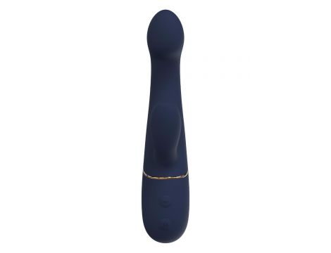 Wibrator króliczek duo Hestia ciemnoniebieski silikonowy USB 21 cm Dreamtoy - 2