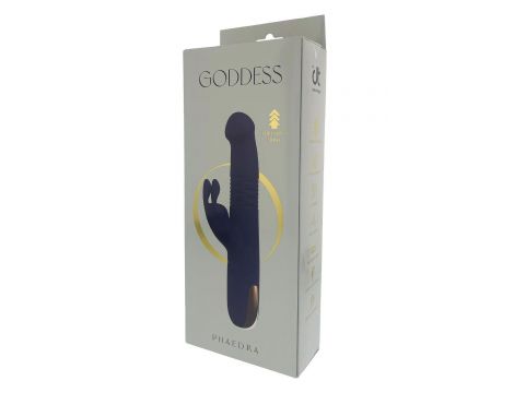 Wibrator króliczek Dreamtoys Goddess Phaedra ciemnoniebieski USB 22 cm - 4