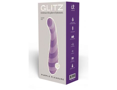 Wibrator punktu G Glitz Purple Pleasure fioletowy USB 15,7 cm - 3