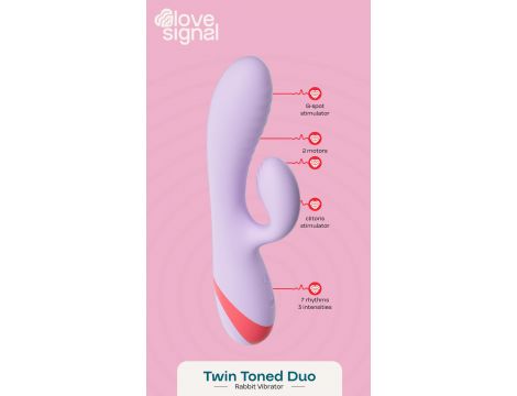 Wibrator króliczek silikonowy Twin Toned Duo Dream Toys USB 19 cm - 3