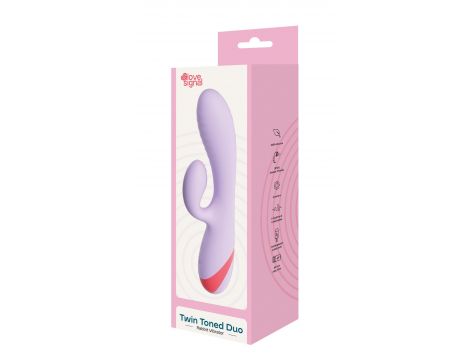 Wibrator króliczek silikonowy Twin Toned Duo Dream Toys USB 19 cm - 13