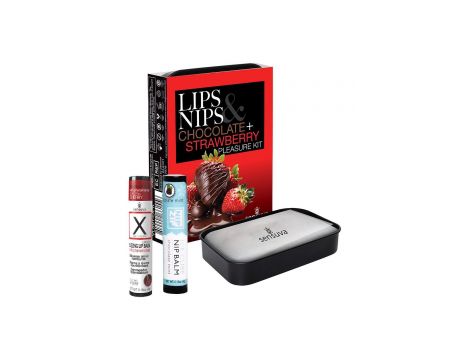 SENSUVA LIPS AND NIPS PLEASURE KIT CHOCOLATE NIP ZIP AND LTD EDITION CHOCOLATE STRAWBERRY XBALM