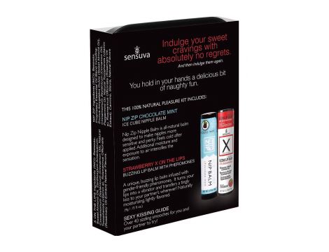 SENSUVA LIPS AND NIPS PLEASURE KIT CHOCOLATE NIP ZIP AND LTD EDITION CHOCOLATE STRAWBERRY XBALM - 3