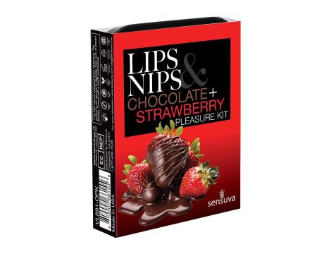 SENSUVA LIPS AND NIPS PLEASURE KIT CHOCOLATE NIP ZIP AND LTD EDITION CHOCOLATE STRAWBERRY XBALM - 5