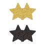 PRETTY PASTIES GLITTER STARS BLACK GOLD 2 PAIR - 2