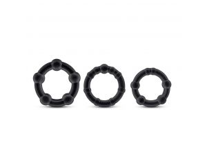 STAY HARD BEADED COCKRINGS BLACK