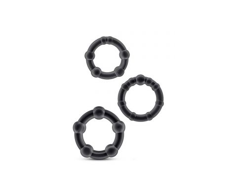 STAY HARD BEADED COCKRINGS BLACK - 2