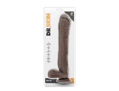 DR. SKIN MR. ED 13INCH DILDO CHOCOLATE - 3