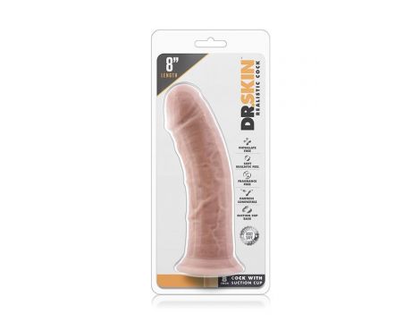 DR. SKIN 8INCH COCK SUCTION CUP VANILLA - 5