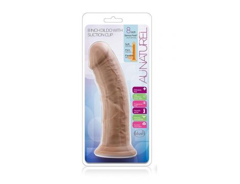 AU NATURAL 8INCH DILDO MOCHA - 4
