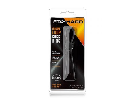 STAY HARD SILICONE LOOP COCK RING BLACK - 4