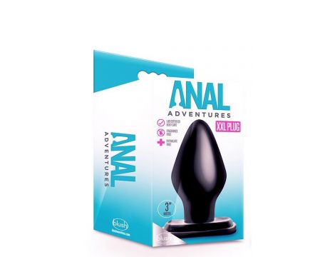 Korek analny Blush Anal Adventures XXL PVC czarny 15 cm - 3