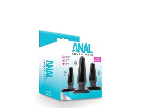 ANAL ADVENTURES BASIC PLUG KIT BLACK
