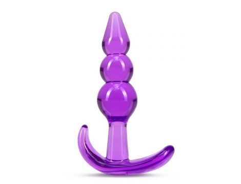 B YOURS TRIPLE BEAD ANAL PLUG PURPLE - 4