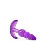B YOURS TRIPLE BEAD ANAL PLUG PURPLE - 2