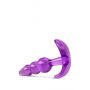 B YOURS TRIPLE BEAD ANAL PLUG PURPLE - 3