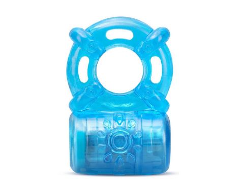 STAY HARD 5 FUNCTION COCK RING BLUE - 3