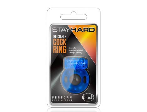 STAY HARD REUSABLE COCK RING BLUE - 4