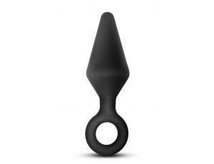 ANAL ADVENTURES PLATINUM SILICONE LOOP PLUG LARGE BLACK