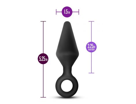 ANAL ADVENTURES PLATINUM SILICONE LOOP PLUG LARGE BLACK - 5
