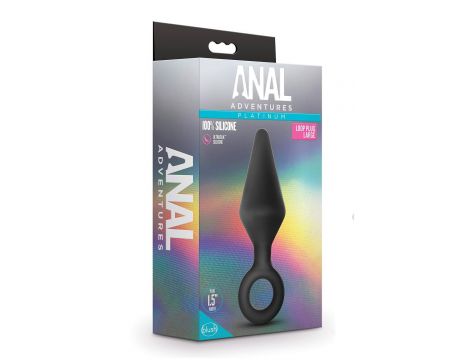 ANAL ADVENTURES PLATINUM SILICONE LOOP PLUG LARGE BLACK - 2