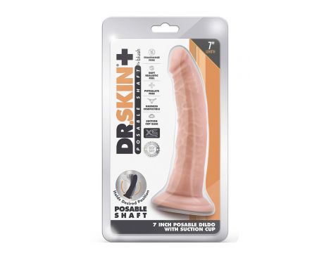 DR. SKIN PLUS 7 INCH POSABLE DILDO VANILLA - 5