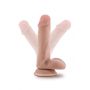 DR. SKIN PLUS  6 INCH POSABLE DILDO WITH BALLS  VANILLA - 2