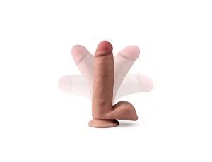 DR. SKIN PLUS  7 INCH POSABLE DILDO WITH BALLS  MOCHA