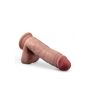 DR. SKIN PLUS  7 INCH POSABLE DILDO WITH BALLS  MOCHA - 4