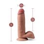 DR. SKIN PLUS  7 INCH POSABLE DILDO WITH BALLS  MOCHA - 6