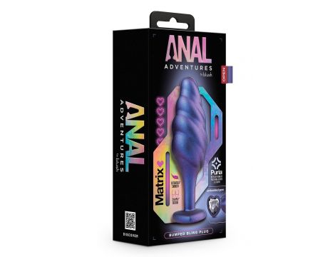 ANAL ADVENTURES MATRIX BUMPED BLING PLUG SAPPHIRE - 5
